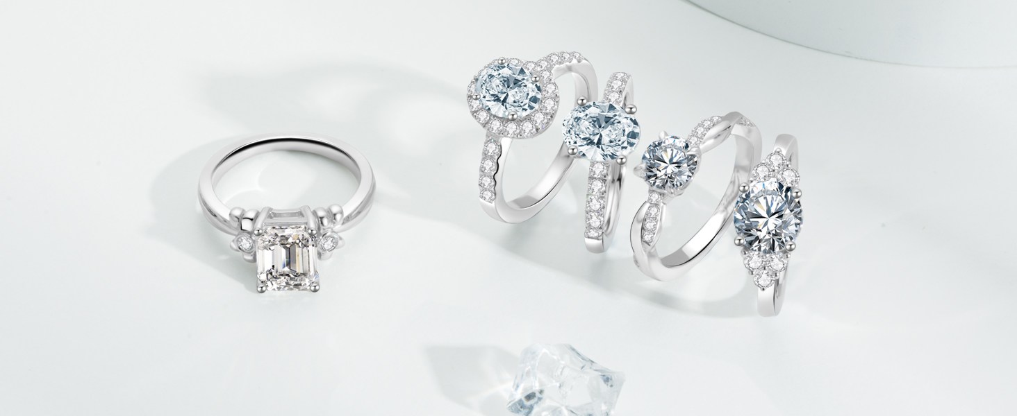 AmoreNel jewelry in a silver-white setting