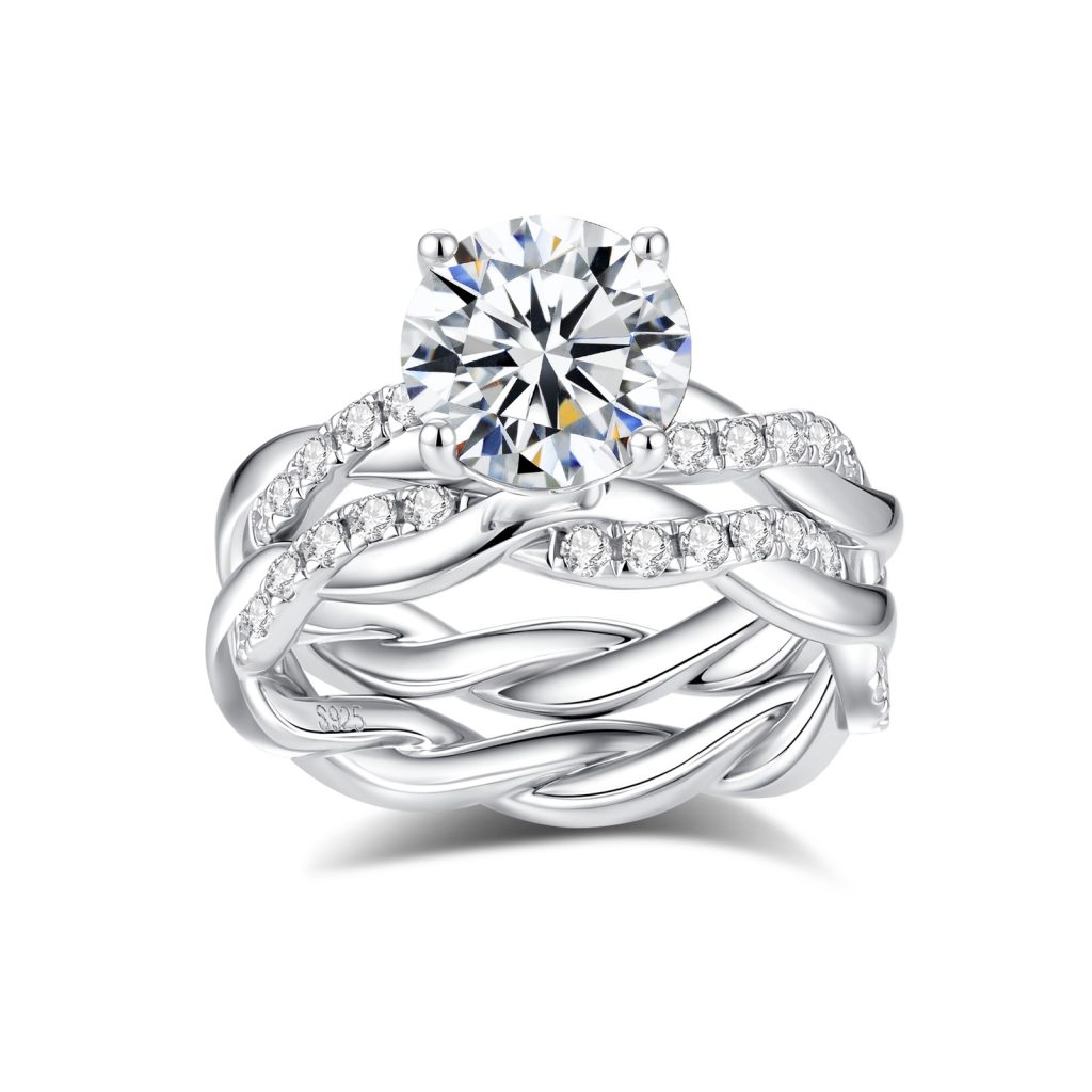 Twisted Vine Moissanite Bridal Set
