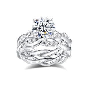 Twisted Vine Moissanite Bridal Set