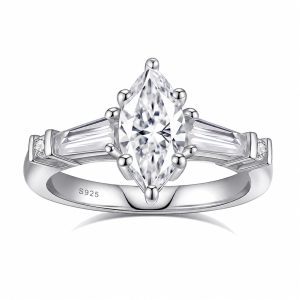 Marquise Three-Stone Moissanite Ring