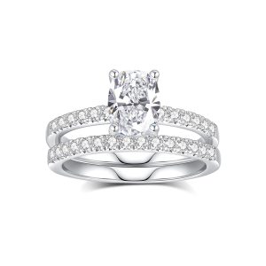 Oval Moissanite Bridal Set